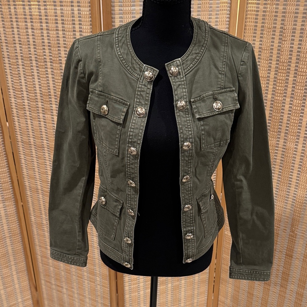White House Black Market Khaki Military Style Jacket